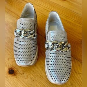 Dolce Vita Silver Platform Loafers
